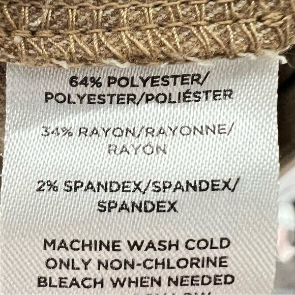 Loft tan straight leg signature trouser business casual dress pants size 10 B183 - Picture 4 of 5